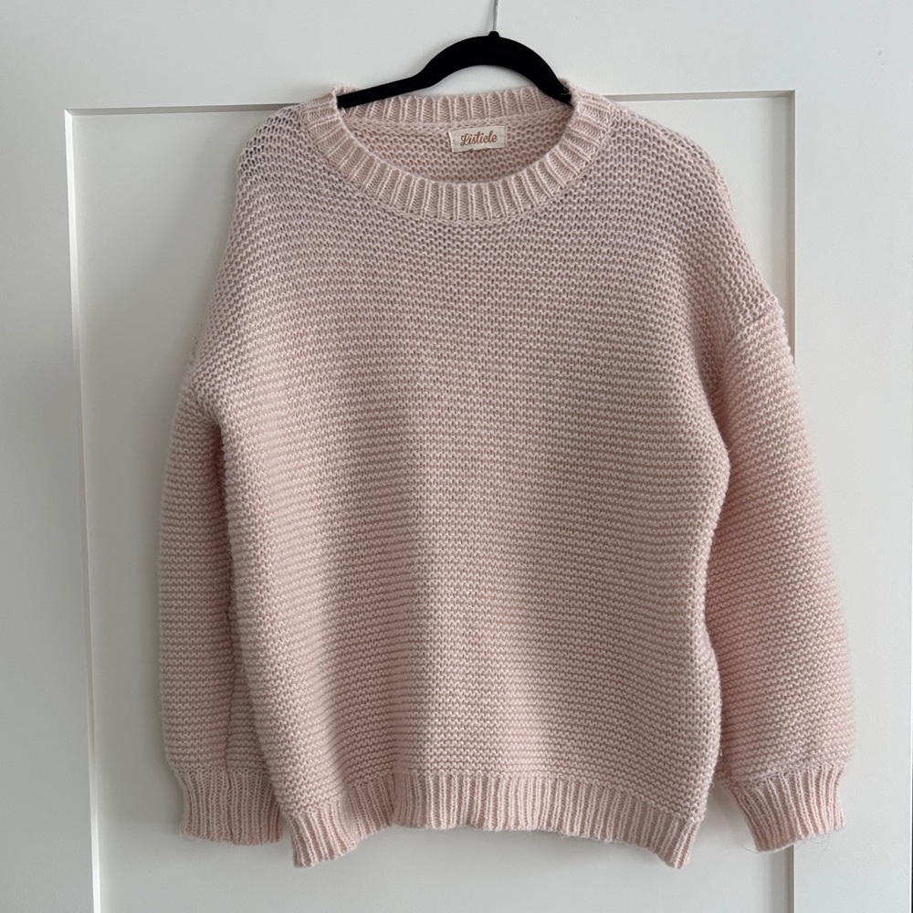 Listicle Soft Blush Crew Neck Sweater